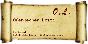 Ofenbecher Lotti névjegykártya